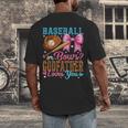 Baseball Or Bows Godfather Loves You Gender Reveal Men's Back Print T-Shirt Baseball Or Bows Godfather Loves You Gender Reveal Men's Back Print T-Shirt