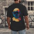 Baseball Catcher Mask Ice Cream Dripping Baseball Fan Boys Men's Back Print T-Shirt Baseball Catcher Mask Ice Cream Dripping Baseball Fan Boys Men's Back Print T-Shirt