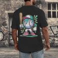 Baseball Character Cartoon Batter Drip Style Women Men Men's Back Print T-Shirt Baseball Character Cartoon Batter Drip Style Women Men Men's Back Print T-Shirt