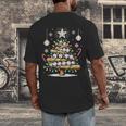Baseball Christmas Tree Lights Men's Back Print T-Shirt
