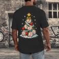 Baseball Christmas Tree Lights Santa Sport Player Lover Xmas Men's Back Print T-Shirt