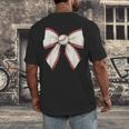 Baseball Coquette Bow Cute Baseball Game Men's Back Print T-Shirt