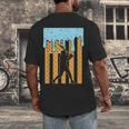 Baseball Drip Dripping Ice Cream Sport Player American Flag Men's Back Print T-Shirt