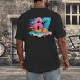 Baseball Drip Ice Cream 67 Graffiti Splash Melt Men's Back Print T-Shirt Baseball Drip Ice Cream 67 Graffiti Splash Melt Men's Back Print T-Shirt