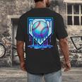 Baseball Drip Ice Cream Blue Glow Melt Ball Graphic Men's Back Print T-Shirt Baseball Drip Ice Cream Blue Glow Melt Ball Graphic Men's Back Print T-Shirt