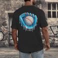 Baseball Drip Ice Cream Glove With Sprinkles Ball Boys Youth Men's Back Print T-Shirt