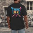 Baseball Drip Number 67 Player Or 67Th Birthday Men's Back Print T-Shirt