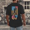 Baseball Drip USA Flag 67 Player 67th Birthday Ice Cream 67 Men's Back Print T-Shirt
