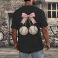 Baseball Girls Women Coquette Pink Bow Baseball Men's Back Print T-Shirt Baseball Girls Women Coquette Pink Bow Baseball Men's Back Print T-Shirt