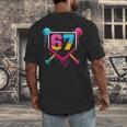 Baseball Ice Cream Drip 67 Meme Six Seven 67th Birthday Men's Back Print T-Shirt Baseball Ice Cream Drip 67 Meme Six Seven 67th Birthday Men's Back Print T-Shirt
