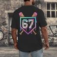 Baseball Ice Cream Drip 67 Player Dabbing Six Seven Boys Men's Back Print T-Shirt
