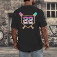 Baseball Ice Cream Drip Number 22 Player 22nd Birthday Men's Back Print T-Shirt Baseball Ice Cream Drip Number 22 Player 22nd Birthday Men's Back Print T-Shirt