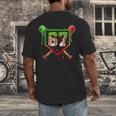Baseball Ice Cream Drip Number 67 Player 6 7 Christmas Pjs Men's Back Print T-Shirt Baseball Ice Cream Drip Number 67 Player 6 7 Christmas Pjs Men's Back Print T-Shirt