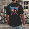 Baseball Ice Cream Drip Number 67 Player 67th Birthday 6 7 Men's Back Print T-Shirt Baseball Ice Cream Drip Number 67 Player 67th Birthday 6 7 Men's Back Print T-Shirt