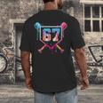 Baseball Ice Cream Drip Number 67 Player 67th Birthday Men's Back Print T-Shirt Baseball Ice Cream Drip Number 67 Player 67th Birthday Men's Back Print T-Shirt