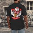 Baseball Ice Cream Drip Baseball Strawberry For Youth Red Men's Back Print T-Shirt Baseball Ice Cream Drip Baseball Strawberry For Youth Red Men's Back Print T-Shirt