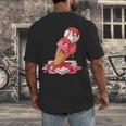 Baseball Ice Cream Drip Youth Strawberry Baseball Red Men's Back Print T-Shirt