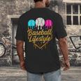 Baseball Lifestyle Baseball Drip Icecream Men's Back Print T-Shirt Baseball Lifestyle Baseball Drip Icecream Men's Back Print T-Shirt