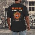 Baseball Lifestyle Ice Cream Drip Baseball Glove Crossed Bat Men's Back Print T-Shirt Baseball Lifestyle Ice Cream Drip Baseball Glove Crossed Bat Men's Back Print T-Shirt