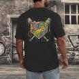 Baseball Mardi Gras Home Plate Ice Cream Drip Carnival Mask Men's Back Print T-Shirt Baseball Mardi Gras Home Plate Ice Cream Drip Carnival Mask Men's Back Print T-Shirt