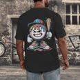 Baseball Mascot Attitude Graffiti Splash Bat Cap Men's Back Print T-Shirt Baseball Mascot Attitude Graffiti Splash Bat Cap Men's Back Print T-Shirt