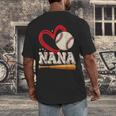 Baseball Nana Baseball Heart Family Matching Men's Back Print T-Shirt