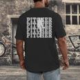 Baseball Pitcher Player Team Sport Lover Family Friends Fans Men's Back Print T-Shirt Baseball Pitcher Player Team Sport Lover Family Friends Fans Men's Back Print T-Shirt