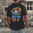 Baseball Player 67 Number 67th Sports Ice Cream Drip Men's Back Print T-Shirt Baseball Player 67 Number 67th Sports Ice Cream Drip Men's Back Print T-Shirt