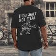 Baseball Player Catcher Thou Shalt Not Steal Coach Baseball Men's Back Print T-Shirt Baseball Player Catcher Thou Shalt Not Steal Coach Baseball Men's Back Print T-Shirt