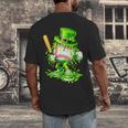 Baseball Player Ice Cream Drip Shamrocks St Patrick's Day Men's Back Print T-Shirt Baseball Player Ice Cream Drip Shamrocks St Patrick's Day Men's Back Print T-Shirt
