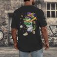Baseball Player Mardi Gras Alligator Carnival Costume Beads Men's Back Print T-Shirt
