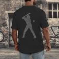 Baseball Player Typography Word Art Men's Back Print T-Shirt