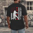 Baseball Silhouette Heart USA Flag Hearts American Boys Kids Men's Back Print T-Shirt