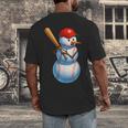 Baseball Snowman Merry Christmas Xmas Pajamas Men Women Kids Men's Back Print T-Shirt Baseball Snowman Merry Christmas Xmas Pajamas Men Women Kids Men's Back Print T-Shirt