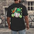 Baseball St Patricks Day Lucky Baseball Player Shamrock Men's Back Print T-Shirt Baseball St Patricks Day Lucky Baseball Player Shamrock Men's Back Print T-Shirt