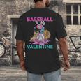 Baseball Is My Valentine Ice Cream Drip Crossed Bats Sport Men's Back Print T-Shirt