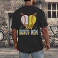 Bonus Mom Of Both Half Baseball Softball Ice Cream Drip Men's Back Print T-Shirt Bonus Mom Of Both Half Baseball Softball Ice Cream Drip Men's Back Print T-Shirt