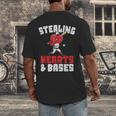 Boys Baseball Valentines Shirt Sterling Hearts Baseball Men's Back Print T-Shirt