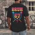 Bruh Baseball Ice Cream Drip Number 67 Player 67th Birthday Men's Back Print T-Shirt Bruh Baseball Ice Cream Drip Number 67 Player 67th Birthday Men's Back Print T-Shirt