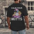 Calm Your Mitts Baseball Ice Cream Drip Crossed Bats Sport Men's Back Print T-Shirt Calm Your Mitts Baseball Ice Cream Drip Crossed Bats Sport Men's Back Print T-Shirt