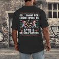 Christmas Baseball Bats Catcher Mitts Holiday Tee Men's Back Print T-Shirt Christmas Baseball Bats Catcher Mitts Holiday Tee Men's Back Print T-Shirt