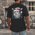 Christmas Baseball Boy Youth Kid Men Santa Hat Xmas Baseball Men's Back Print T-Shirt