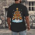 Christmas Baseball Tree Lights Xmas Men's Back Print T-Shirt