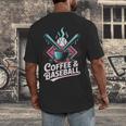 Coffee And Baseball Baseball Player Men's Back Print T-Shirt Coffee And Baseball Baseball Player Men's Back Print T-Shirt