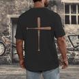 Cross Baseball Bats Christian Faith Sports Coach Pitcher Men's Back Print T-Shirt Cross Baseball Bats Christian Faith Sports Coach Pitcher Men's Back Print T-Shirt