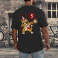 Dabbing Cool Cat Baseball 5th Birthday Men's Back Print T-Shirt Dabbing Cool Cat Baseball 5th Birthday Men's Back Print T-Shirt