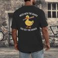 Duck And Baseball Bat Mess With The Quack You Get Whack Men's Back Print T-Shirt Duck And Baseball Bat Mess With The Quack You Get Whack Men's Back Print T-Shirt
