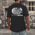 Eat Sleep Baseball Repeat Baseball Player Men Boys Men's Back Print T-Shirt Eat Sleep Baseball Repeat Baseball Player Men Boys Men's Back Print T-Shirt
