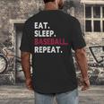 Eat Sleep Baseball Repeat Baseball Player Men's Back Print T-Shirt Eat Sleep Baseball Repeat Baseball Player Men's Back Print T-Shirt