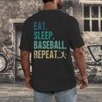 Eat Sleep Baseball Repeat Baseball Player Baseball Men's Back Print T-Shirt Eat Sleep Baseball Repeat Baseball Player Baseball Men's Back Print T-Shirt
